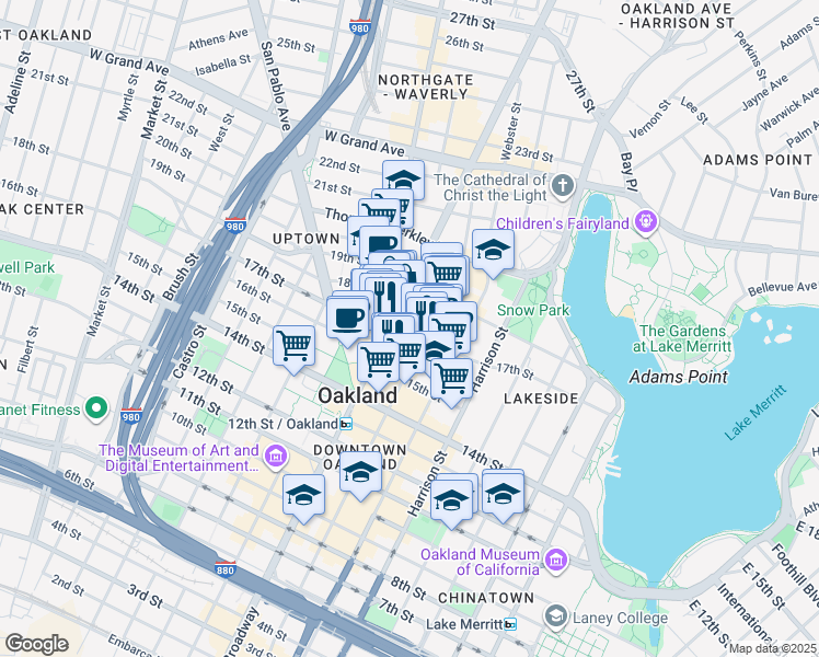 map of restaurants, bars, coffee shops, grocery stores, and more near 426 17th Street in Oakland
