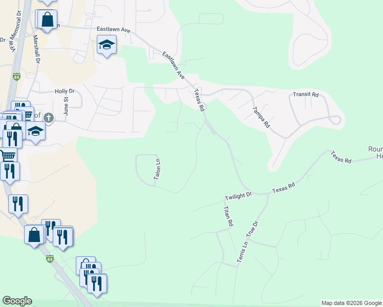 map of restaurants, bars, coffee shops, grocery stores, and more near 15665 Talon Lane in Saint Robert