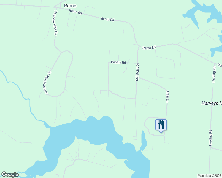 map of restaurants, bars, coffee shops, grocery stores, and more near 75 Pebble Road in Heathsville
