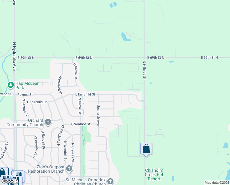 map of restaurants, bars, coffee shops, grocery stores, and more near 2664 East Fairchild Street in Park City