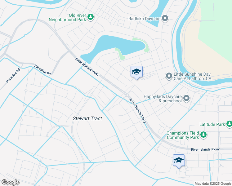 map of restaurants, bars, coffee shops, grocery stores, and more near 3035 Benetti Street in Lathrop