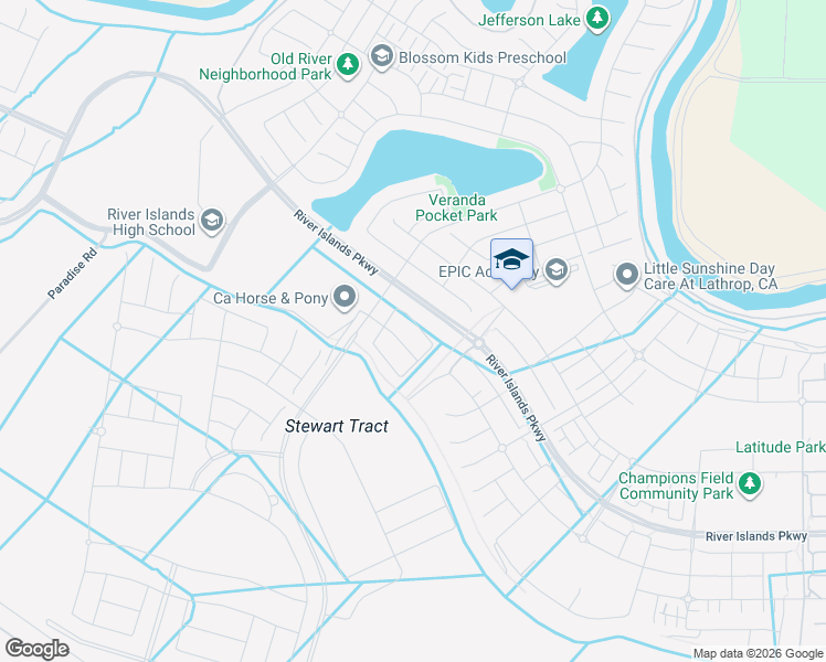 map of restaurants, bars, coffee shops, grocery stores, and more near 3088 Benetti Street in Lathrop