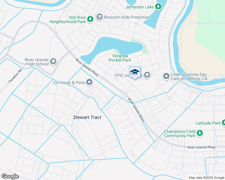 map of restaurants, bars, coffee shops, grocery stores, and more near 3077 Benetti Street in Lathrop