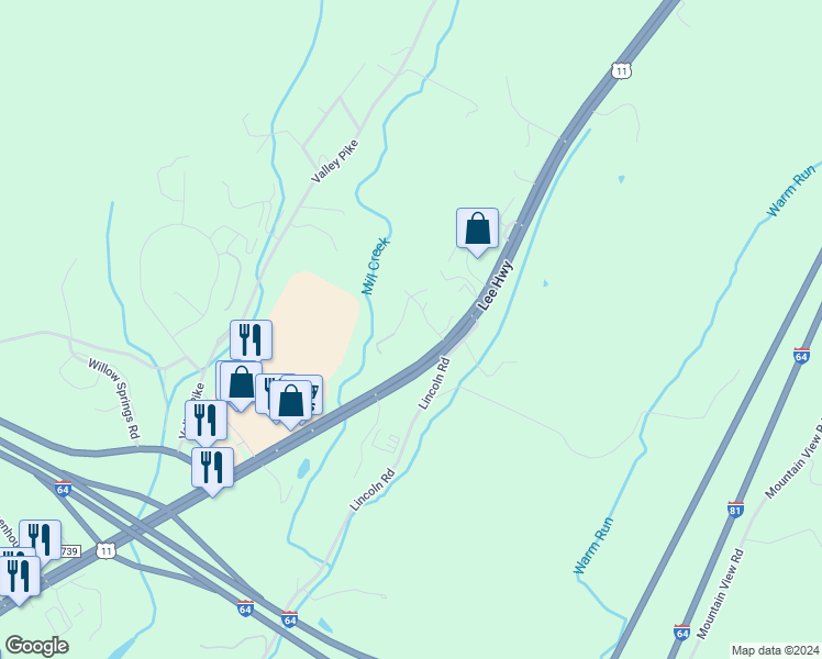 map of restaurants, bars, coffee shops, grocery stores, and more near 25 Mill Court in Lexington