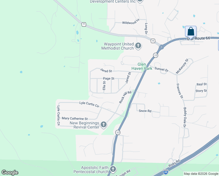 map of restaurants, bars, coffee shops, grocery stores, and more near 103 Maxwell in Waynesville