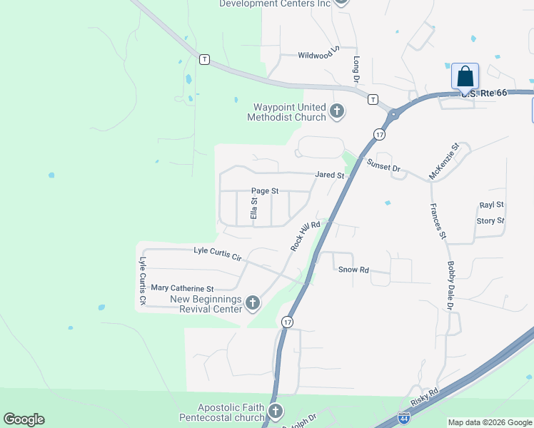 map of restaurants, bars, coffee shops, grocery stores, and more near 103 Maxwell in Waynesville