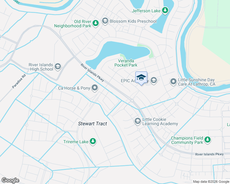 map of restaurants, bars, coffee shops, grocery stores, and more near 3133 Benetti Street in Lathrop