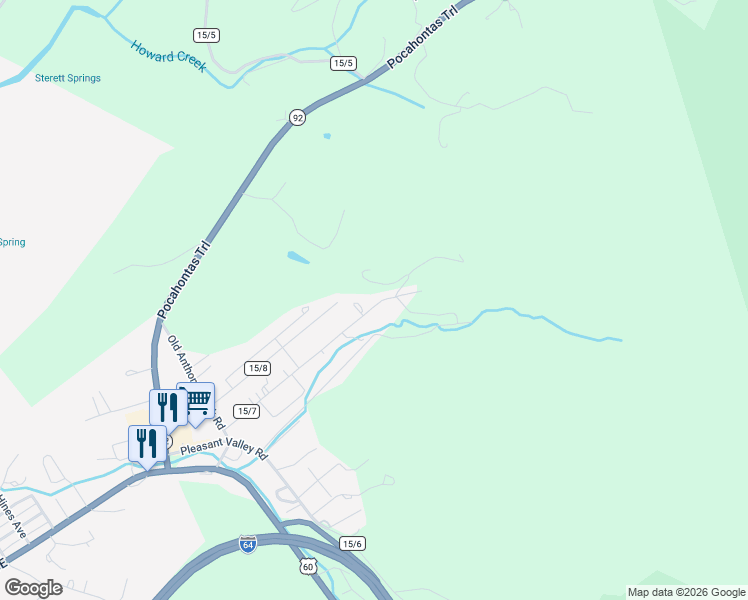 map of restaurants, bars, coffee shops, grocery stores, and more near 300-398 Hamilton Addition Road in White Sulphur Springs