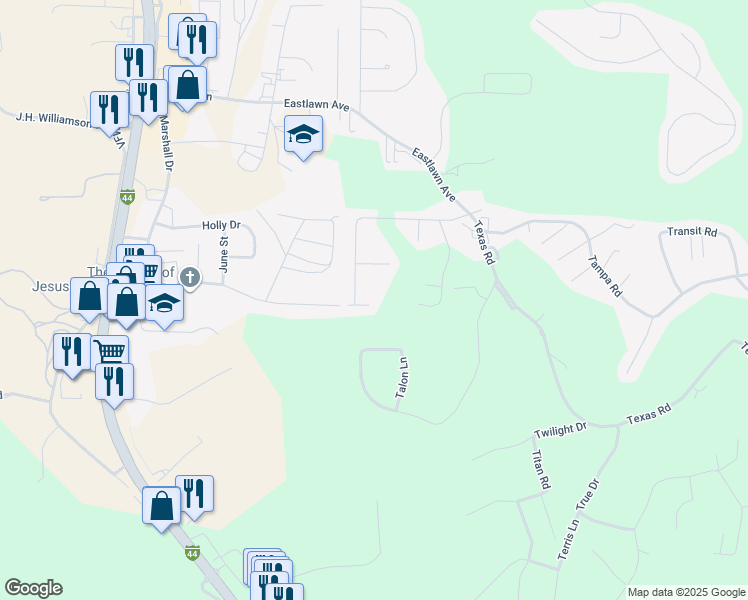 map of restaurants, bars, coffee shops, grocery stores, and more near 15905 Tracker Lane in Saint Robert