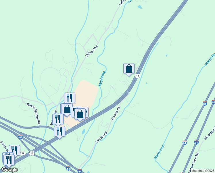 map of restaurants, bars, coffee shops, grocery stores, and more near 25 Mill Court in Lexington