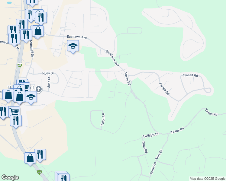 map of restaurants, bars, coffee shops, grocery stores, and more near 15518 Trailside Lane in Saint Robert