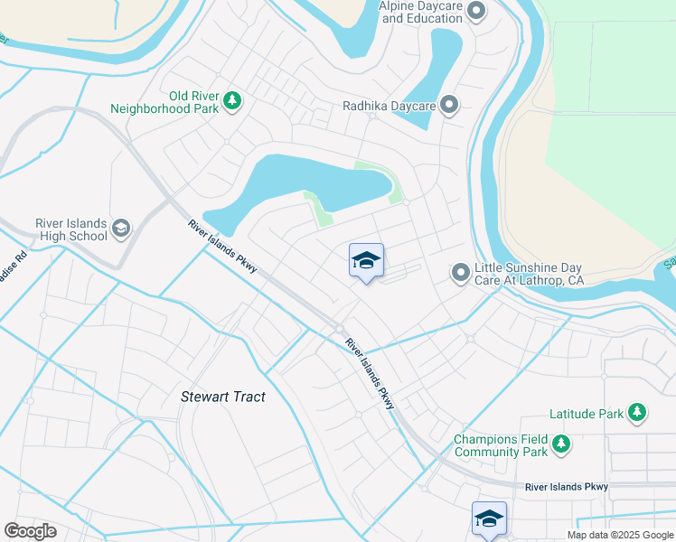map of restaurants, bars, coffee shops, grocery stores, and more near 3057 Garden Farms Avenue in Lathrop