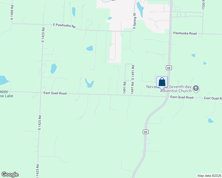 map of restaurants, bars, coffee shops, grocery stores, and more near 18943 South 1485 Road in Nevada