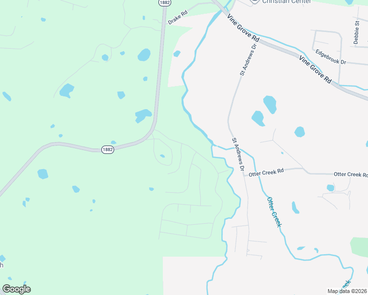 map of restaurants, bars, coffee shops, grocery stores, and more near Sawgrass Avenue in Vine Grove