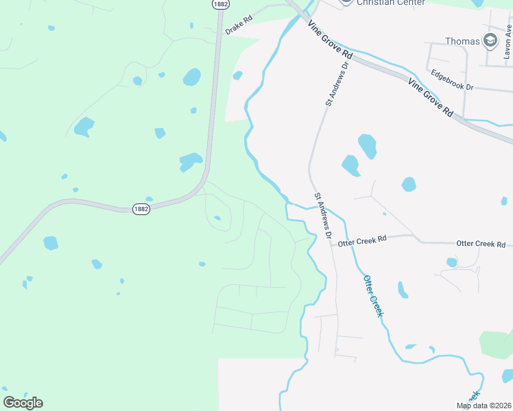 map of restaurants, bars, coffee shops, grocery stores, and more near Sawgrass Avenue in Vine Grove