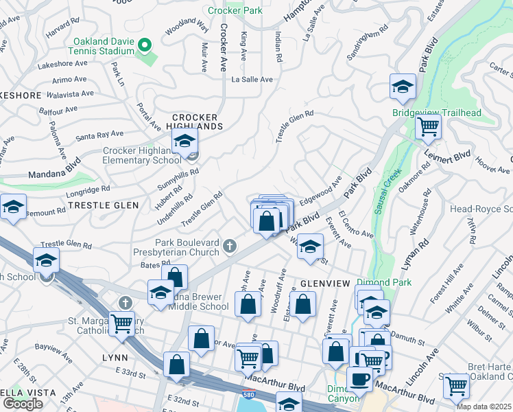 map of restaurants, bars, coffee shops, grocery stores, and more near 1138 Wellington Street in Oakland