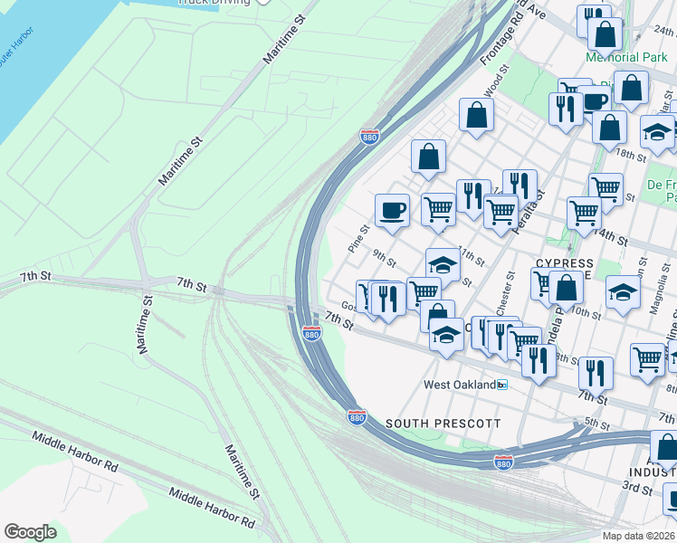 map of restaurants, bars, coffee shops, grocery stores, and more near 1779 Chase Street in Oakland