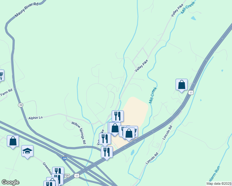 map of restaurants, bars, coffee shops, grocery stores, and more near 20 Trot Lane in Lexington