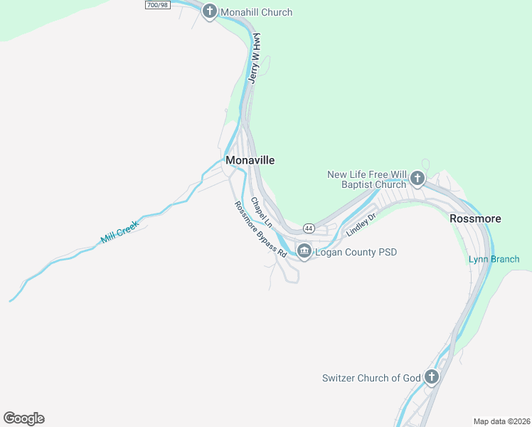 map of restaurants, bars, coffee shops, grocery stores, and more near Rossmore Bypass Road in Logan
