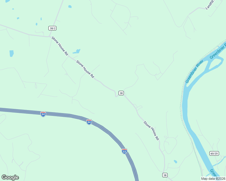 map of restaurants, bars, coffee shops, grocery stores, and more near 2530 Stonehouse Road in Lewisburg