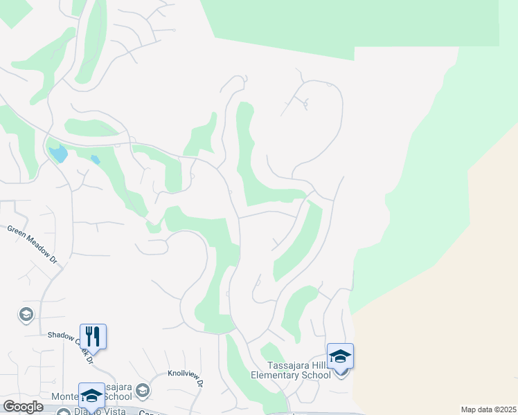 map of restaurants, bars, coffee shops, grocery stores, and more near 4443 Deer Field Way in Danville