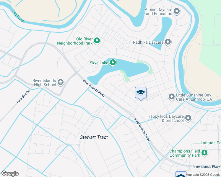map of restaurants, bars, coffee shops, grocery stores, and more near 3637 West Stewart Road in Lathrop