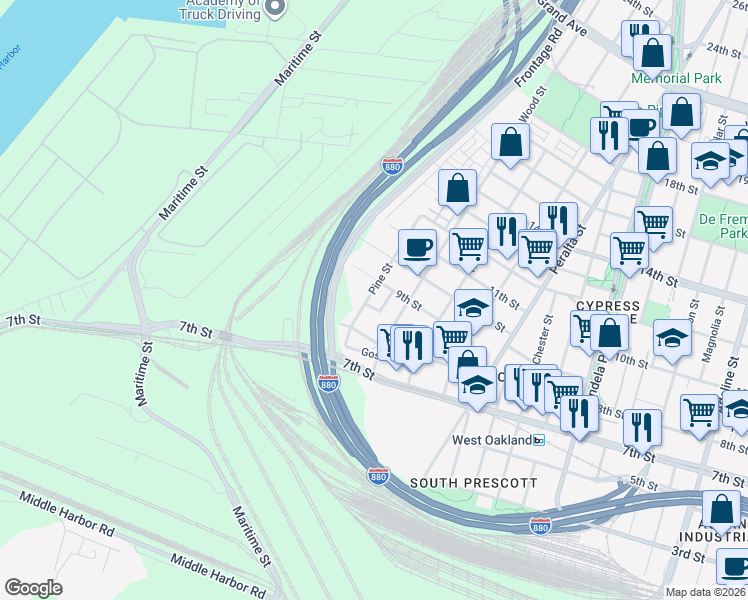 map of restaurants, bars, coffee shops, grocery stores, and more near 1779 Chase Street in Oakland