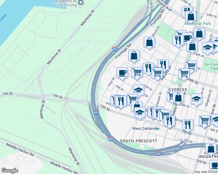 map of restaurants, bars, coffee shops, grocery stores, and more near 1779 Chase Street in Oakland