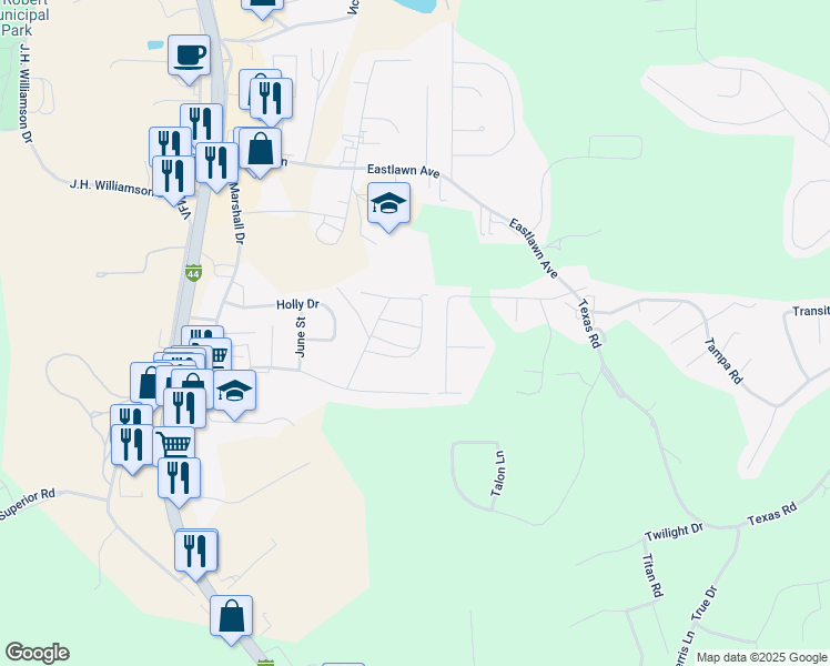 map of restaurants, bars, coffee shops, grocery stores, and more near 106 Redbud Circle in Waynesville