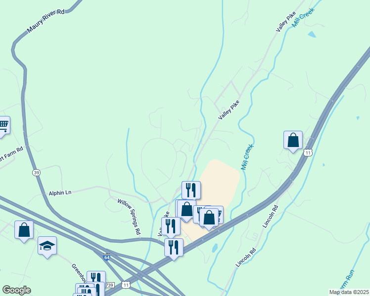 map of restaurants, bars, coffee shops, grocery stores, and more near 20 Trot Lane in Lexington