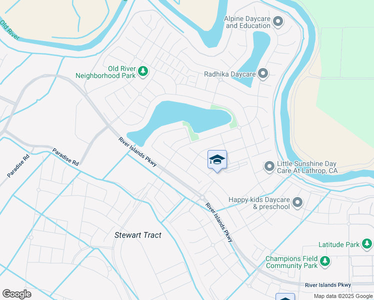map of restaurants, bars, coffee shops, grocery stores, and more near 16581 Cohen Road in Lathrop