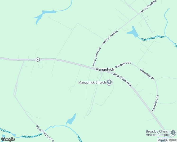 map of restaurants, bars, coffee shops, grocery stores, and more near 1933-2223 King William Road in Aylett