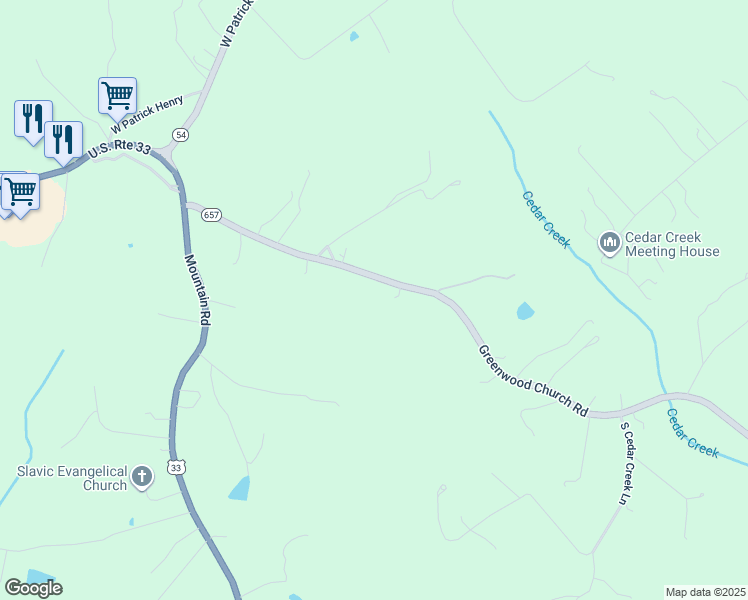 map of restaurants, bars, coffee shops, grocery stores, and more near 16031 Greenwood Church Road in Montpelier
