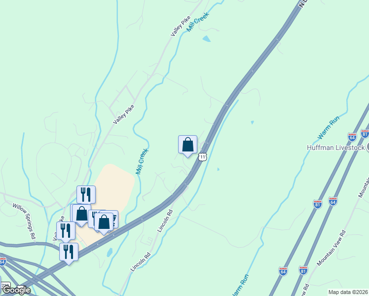 map of restaurants, bars, coffee shops, grocery stores, and more near 1545 North Lee Highway in Lexington
