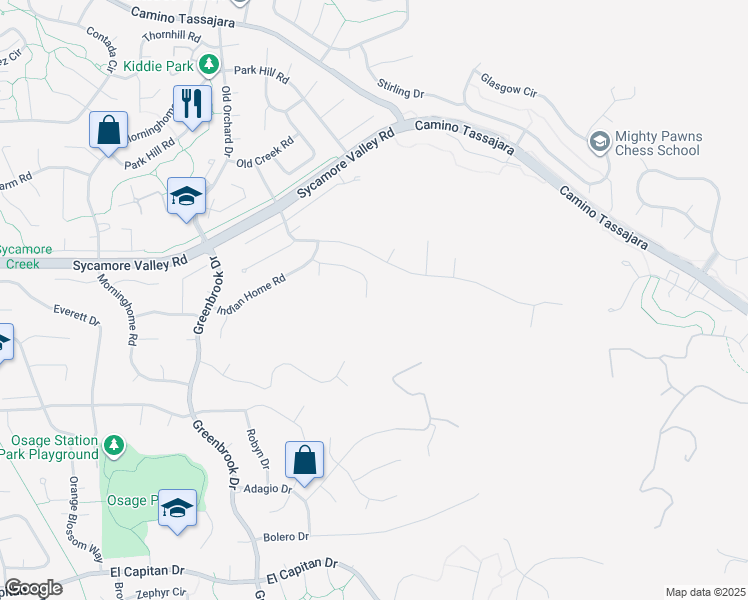 map of restaurants, bars, coffee shops, grocery stores, and more near 61 Ambleside Court in Danville