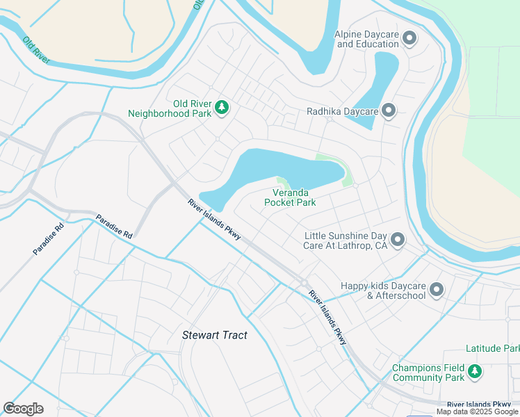 map of restaurants, bars, coffee shops, grocery stores, and more near 16537 Cohen Road in Lathrop