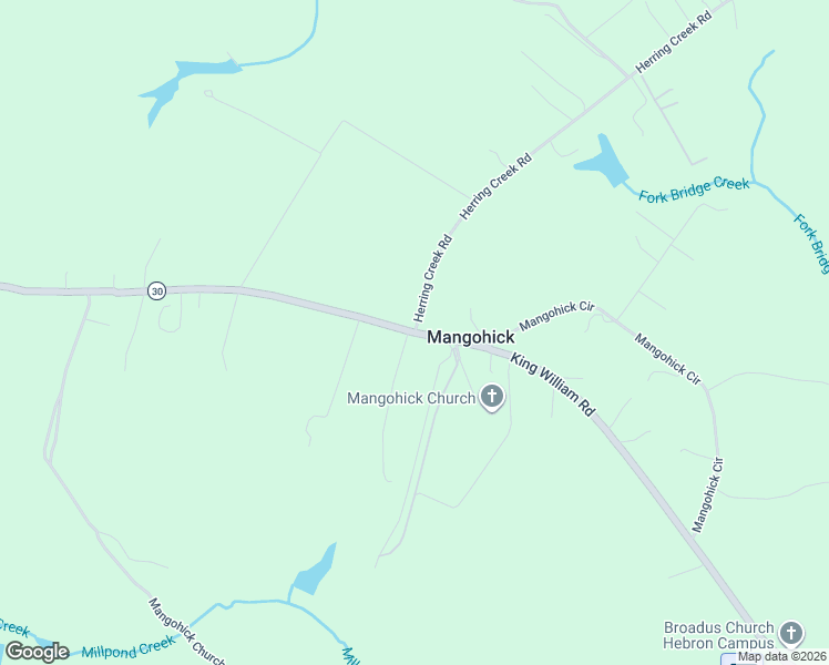 map of restaurants, bars, coffee shops, grocery stores, and more near 2223 King William Road in Aylett