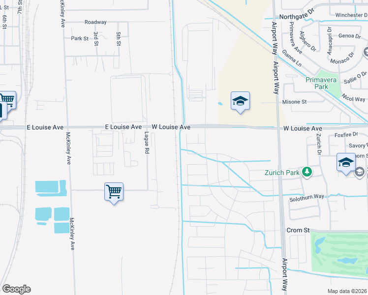 map of restaurants, bars, coffee shops, grocery stores, and more near 953 Arneis Avenue in Manteca