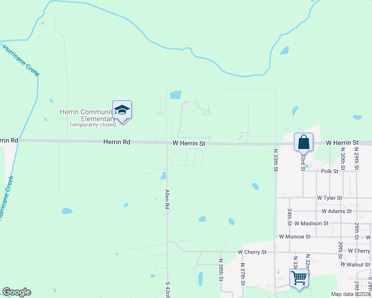 map of restaurants, bars, coffee shops, grocery stores, and more near West Blue Blaze Trail in Herrin