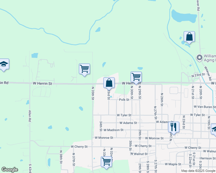 map of restaurants, bars, coffee shops, grocery stores, and more near 1806 Herrin-Colp Highway in Herrin