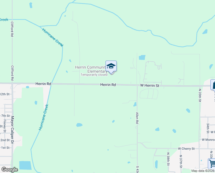 map of restaurants, bars, coffee shops, grocery stores, and more near 5089 Herrin Road in Carterville