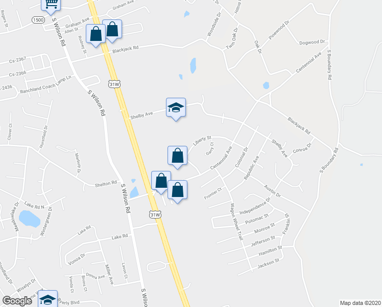 map of restaurants, bars, coffee shops, grocery stores, and more near 2921 Liberty Street in Radcliff