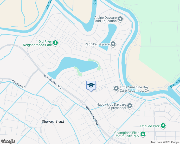 map of restaurants, bars, coffee shops, grocery stores, and more near 16301-16699 Cohen Road in Lathrop