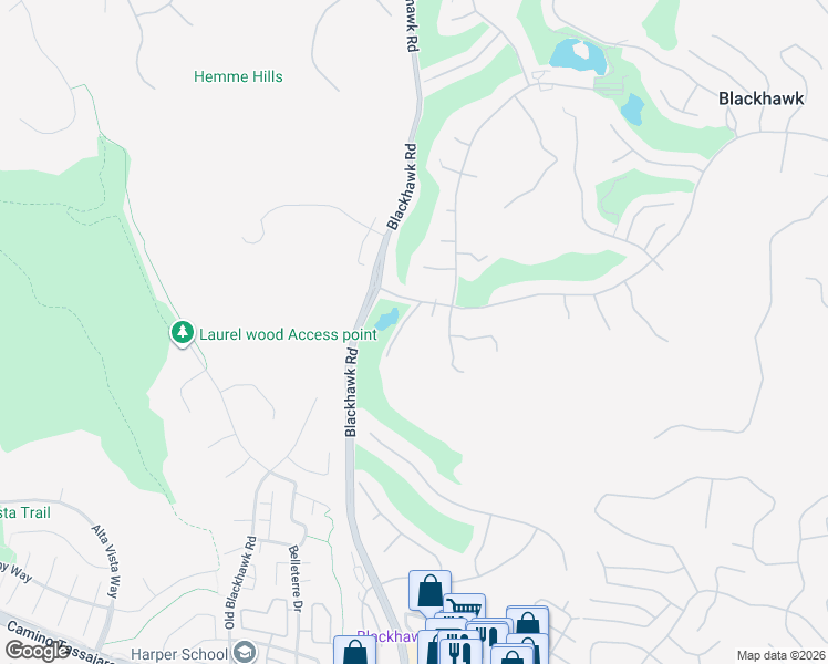 map of restaurants, bars, coffee shops, grocery stores, and more near 41 Willow Creek Lane in Danville