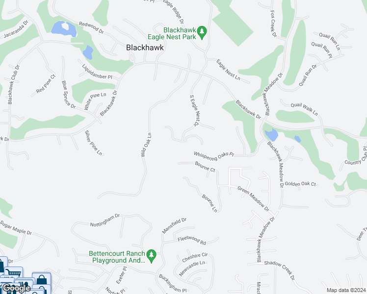 map of restaurants, bars, coffee shops, grocery stores, and more near 300 South Eagle Nest Lane in Danville