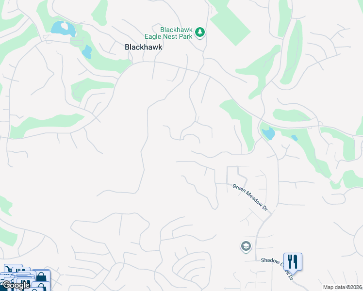 map of restaurants, bars, coffee shops, grocery stores, and more near 300 South Eagle Nest Lane in Danville