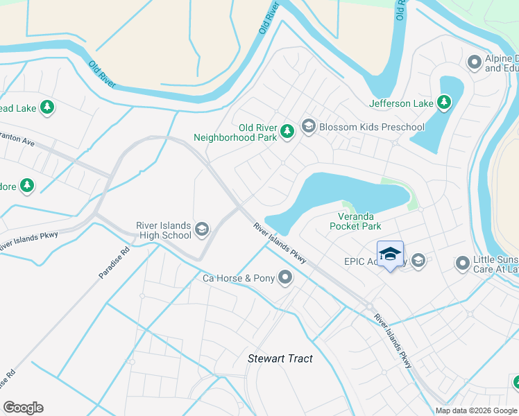 map of restaurants, bars, coffee shops, grocery stores, and more near 3456 Mulholland Drive in Lathrop