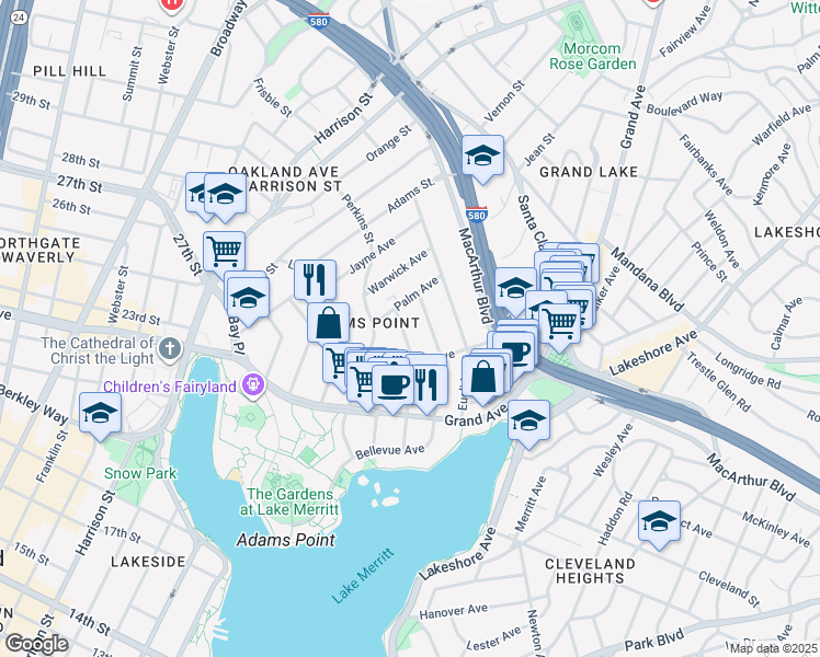 map of restaurants, bars, coffee shops, grocery stores, and more near 370 Staten Avenue in Oakland