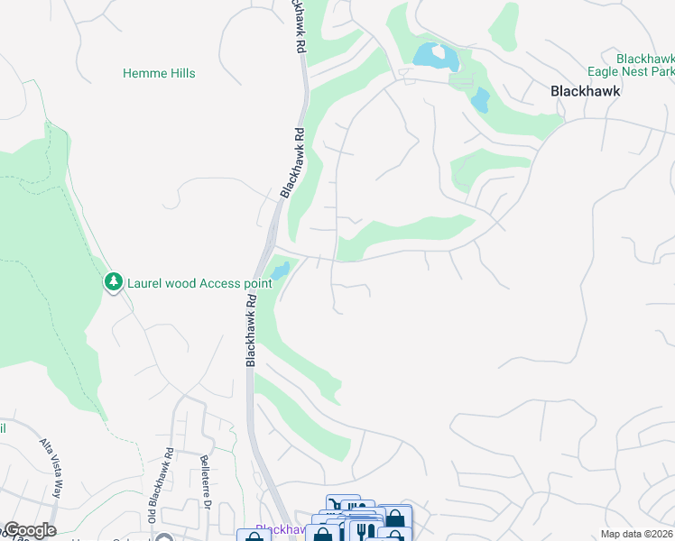 map of restaurants, bars, coffee shops, grocery stores, and more near 3820 Blackhawk Drive in Danville