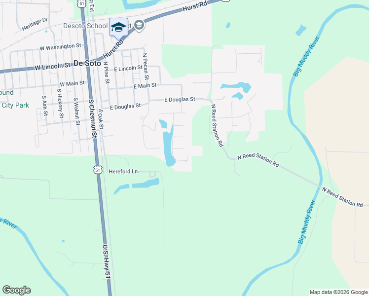 map of restaurants, bars, coffee shops, grocery stores, and more near 598 East Jackson Street in De Soto